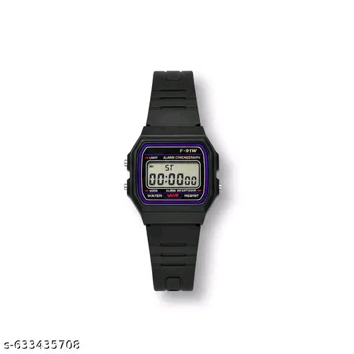classic retro digital watch with rubber strap