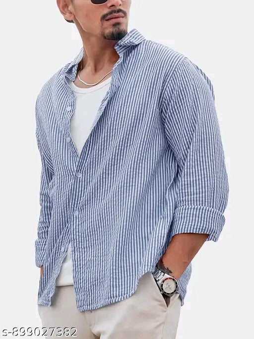 EYEBLOGER full sleeve striped shirt for men