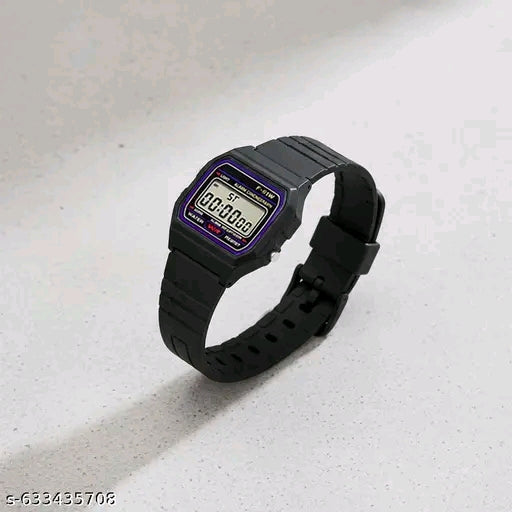 classic retro digital watch with rubber strap