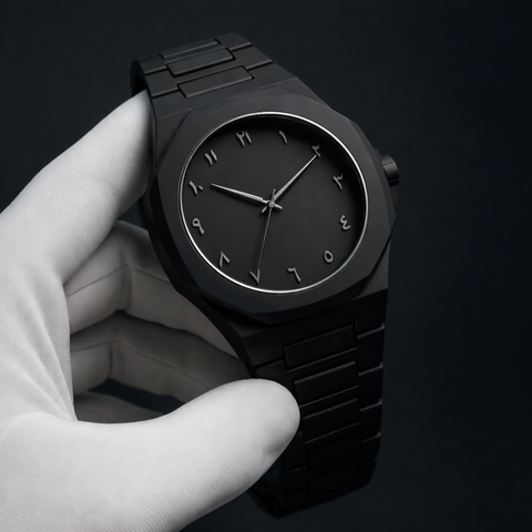 All-Black Premium Metal Strap Watch