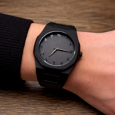 All-Black Premium Metal Strap Watch
